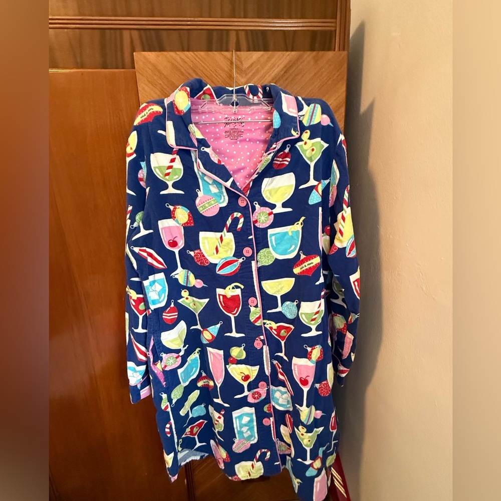 Nick & Nora Cocktail Print night gown New Year’s Eve Christmas